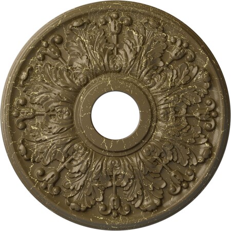 Ekena Millwork Apollo Medallion (Canopies up to 5 5/8"), 16 1/2"OD x 3 5/8"ID x 1 1/8"P, Mississippi Mud Crackle CM16APMMC